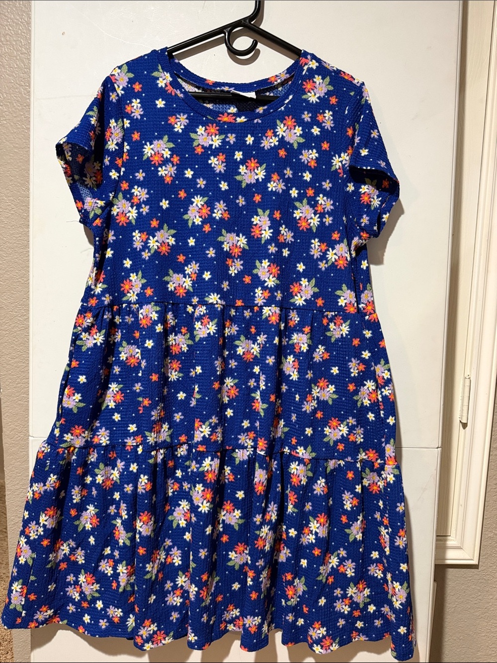 LuLaRoe Ariel Blue Floral Midi Dress